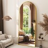 Beautyolove 64"x21" Arched Full Length Mirror Free Standing Leaning Hanging Mounted Mirror Aluminum Frame, Gold - 4 of 4