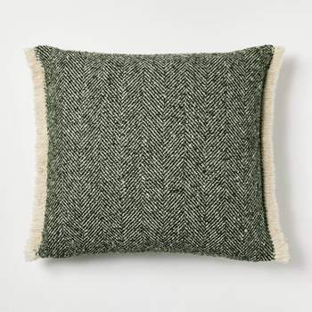 Herringbone with Frayed Edges Throw Pillow - Threshold™ designed with Studio McGee