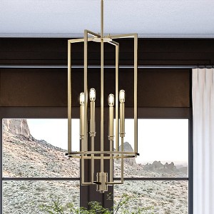 Urban Ambiance Luxury Contemporary Chandelier 31.375''H x 15''W,  Olde Brass Finish,  Parkes Collection, UHP4245 - 1 of 4