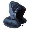 WOLF Hooded Travel Neck Pillow - Charcoal/Wine - image 2 of 4