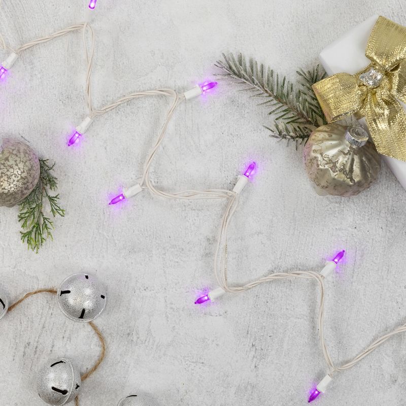 Northlight 50ct LED Mini String Lights Purple - 16.25' White Wire, 3 of 6