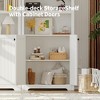 72" Tall Arched Pantry Cabinet, Kitchen Pantry Cabinet with Adjustable Shelf & Handles, Wood Storage Cabinet for Dining Room, Kitchen, Living Room - 4 of 4