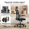 GlasFlength Task and Office Chairs with Support Armrest，Ergonomic, Adjustable，Computer Chair and Gaming Chair, Black, 23.43"*17.72"*56.29" - 3 of 4
