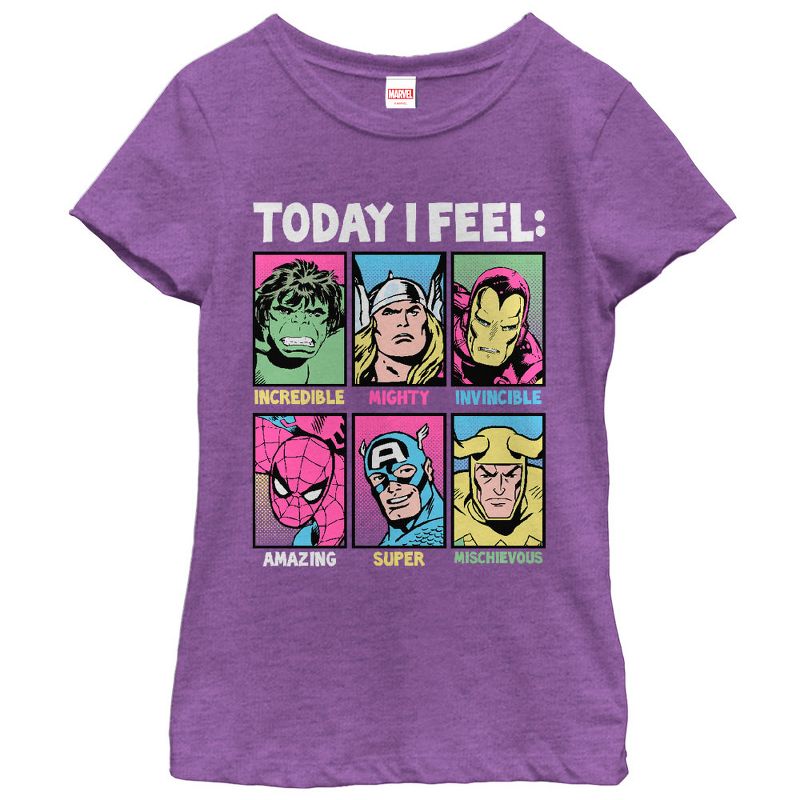 Girl's Marvel Comic Feelings T-Shirt, 1 of 4