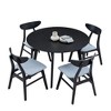 5-Piece Dining Set with Round Kitchen Table and Fabric Upholstered Dining Chairs - 2 of 4