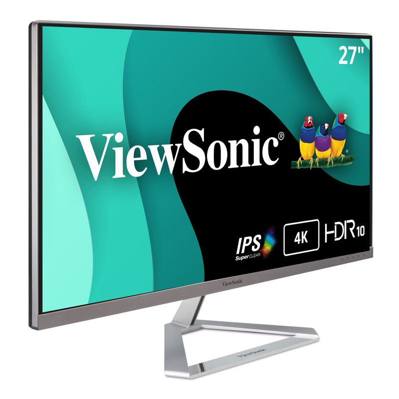 ViewSonic VX2776-4K-MHDU 27 Inch 4K IPS Monitor with Ultra HD Resolution, 2 Way Powered 65W USB C, HDR10 Content Support, Thin Bezels, HDMI and, 1 of 10