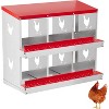 Acekool Chicken Nesting Box, 6-Compartment Metal Laying Box with Roll Out Egg Collection, Wall Mount, Easy Access Hen Roosting Boxes - 3 of 4