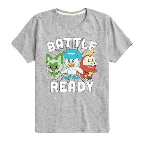 Boys' - Pokémon - Sprigatito Fuecoco Quaxly Battle Ready Paldea Starters Short Sleeve Graphic T-Shirt - image 1 of 4