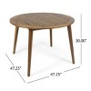 Acacia Wood Outdoor Dining Table, Round Farmhouse Patio Dining Table for Garden, Backyard, Deck or Porch-Maison Boucle - 4 of 4