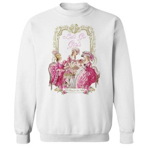Rerun Island Women's Let'S Go Girls Long Sleeve Oversized Graphic Cotton Sweatshirt - 1 of 3