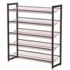 SONGMICS Shoe Rack, 5-Tier Stackable Shoe Storage Shelf, Metal Mesh, Flat or Angled Shoe Organizer Rack for 20 to 25 Pairs Bronze - 3 of 4