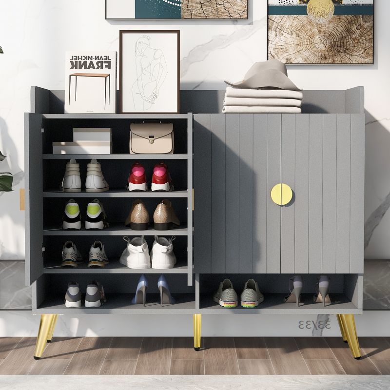 11-Tier Modern Wood Shoe Cabinet with Adjustable Shelves - ModernLuxe, 2 of 11