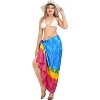 LA LEELA Women's Wraps Summer Long Pareos Vacation Skirt Cover-Up Beach Bikini Beachwear Sarong Coverups Swimwear for Women One Size Blue,Tie Dye - 2 of 4