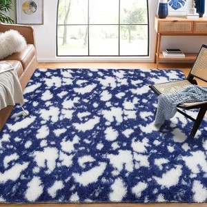 GustoWave Indoor Modern Abstract Rug for Hallways Living Room Patio Decor, Blue - 1 of 4