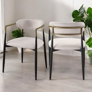 GDFStudio Wiers Modern Upholstered Dining Chair with Metal Frame (Set of 2) - 1 of 4