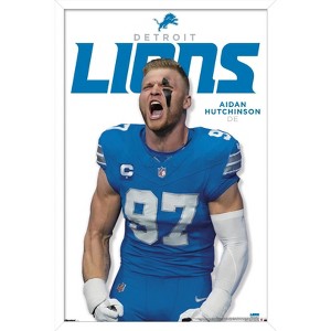 Trends International NFL Detroit Lions - Aidan Hutchinson Feature Series 25 Framed Wall Poster Prints - 1 of 4