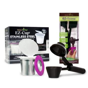 Perfect Pod EZ-Cup Stainless Steel 2.0 Value Bundle with EZ-Scoop and 25 Disposable Paper Filters