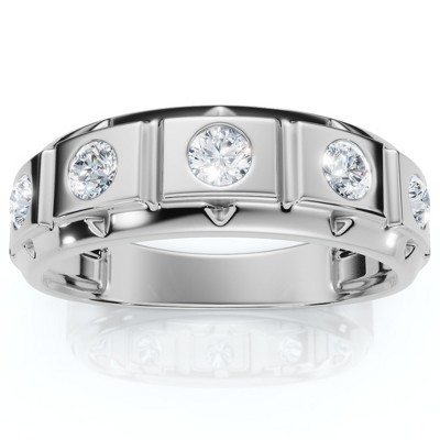 Pompeii3 1/2Ct Men's Diamond High Polished Wedding Ring Lab Created Anniversary Band