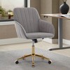 LOVMOR Adjustable Office Chair w/golden base,Modern Swivel Chair w/Wheels for Bedroom Office - 3 of 4