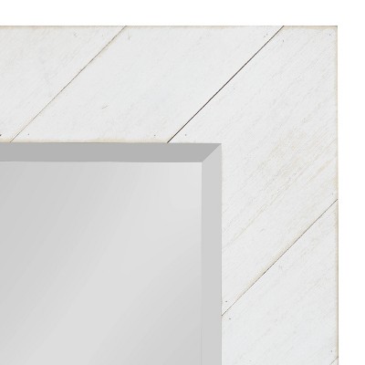 Rustic White Wood Full Length Vanity Mirror