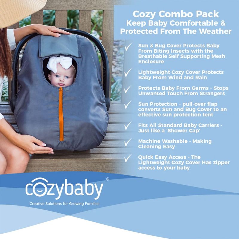 CozyBaby Sun & Bug Cover w/ Lightweight Summer Cozy Cover for Baby Carrier, 4 of 7