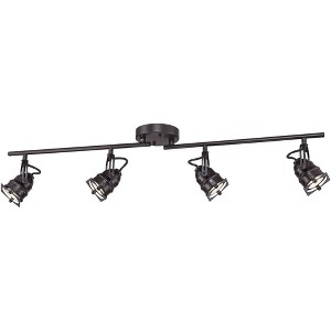 Pro Track Hamilton 4-Head LED Ceiling Track Light Fixture Kit Swing Arm Spot Light GU10 Black Bronze Finish Modern Kitchen Bathroom 23 1/4" Wide - 1 of 4