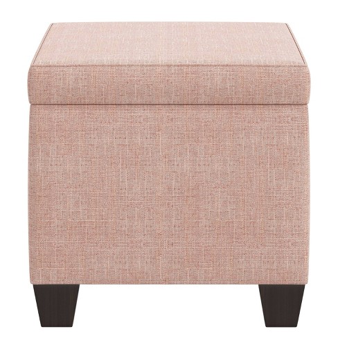 Birdrock Home Round Faux Fur Foot Stool Ottoman - Pink With White Legs :  Target