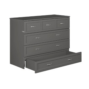 Full Deerfield Murphy Bed Chest with Charger Gray - AFI - 1 of 4