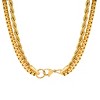 Steeltime Men's stainless steel box and rope chain double row necklace. Color Options: Silver, Gold - 2 of 4