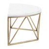 Sagebrook Home 16"L 8"W 7"H Gold-toned Metal Demilune Pattern Wall Shelf with White Painted Wooden Top Shelf for Wall Storage - 3 of 4