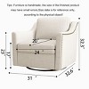 360 Degree Swivel Armchair Cotton Linen Skin-Friendly Fabric Ergonomic Design Brass Nail Decorative Armchair With Black Legs-Cuddlewood - 4 of 4