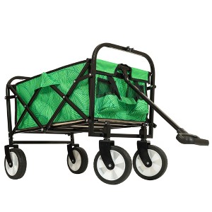 NAYSAYE Wagons Colorful Collapsible Cart with Strapping System for Outdoor Adventures, Green, 25.98"*17.32"*37.4" - 1 of 4