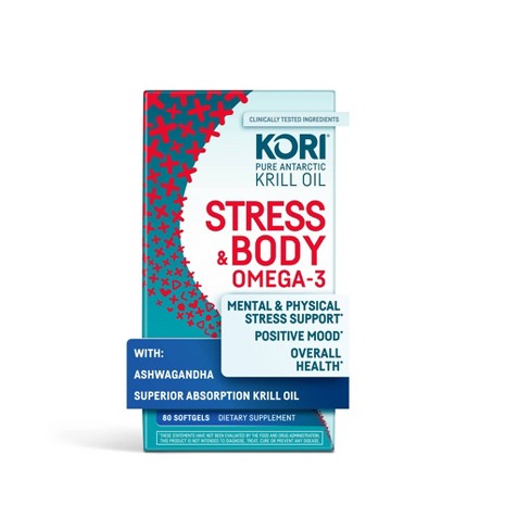 Kori Krill Oil Stress Body Omega 3 With Ashwagandha Soft Gels