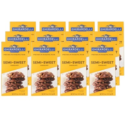 Ghirardelli Semi-Sweet Chocolate Premium Baking Bar - Case of 12/4 oz