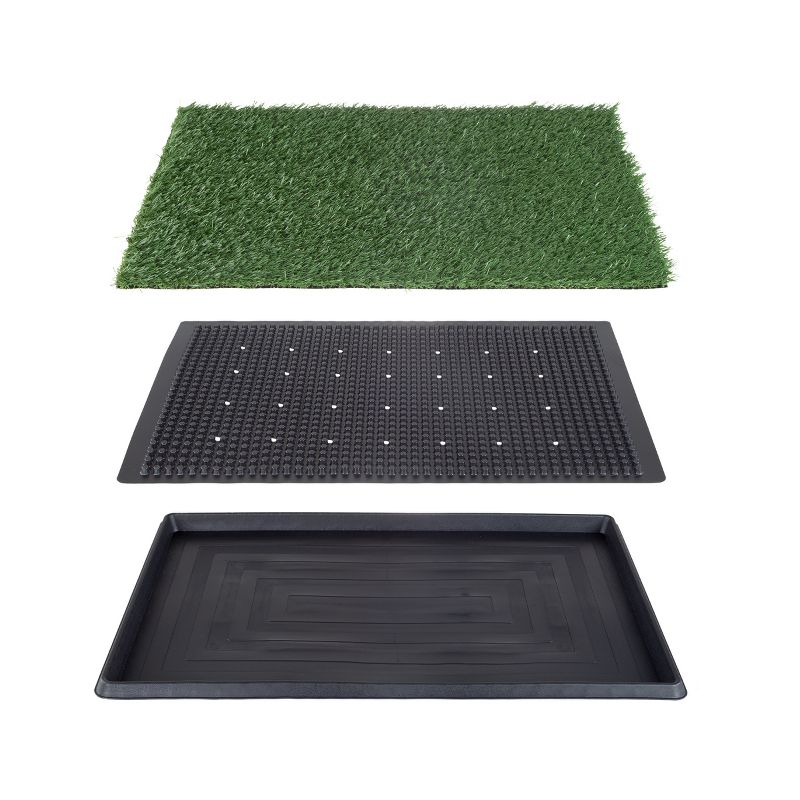 Artificial Grass Puppy Pee Pad for Dogs and Small Pets - 20x30 Reusable 3-Layer Training Potty Pad with Tray - Dog Housebreaking Supplies by PETMAKER, 2 of 8