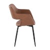 LumiSource Set of 2 Margarite PU Dining Chair Black Metal
 - 3 of 4
