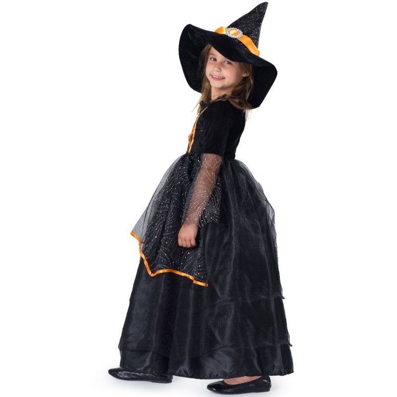 Dress Up America Black and Orange Witch Costume for Girls, 2 of 3