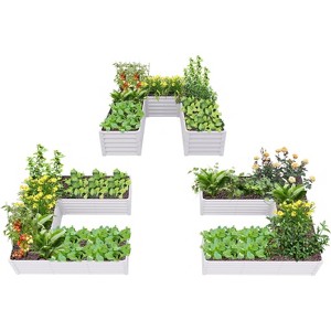 Anybear 6x6x1.5ft U-Shaped Galvanized Raised Garden Beds Outdoor for Planting Vegetables Flowers Herb, Anti-Rust - 1 of 4