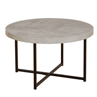 Era Modern Round Coffee Table Gray/Black  - Buylateral