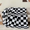 Checkered Throw Blanket for Couch, Soft & Cozy Fleece Flannel Blanket with Checkerboard Grid Home Decor - 2 of 4