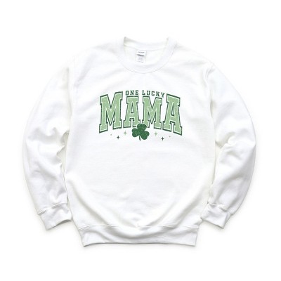 Simply Sage Market Women's Graphic Sweatshirt Lucky Mama Varsity Clover