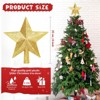 Aoibox Gold Christmas Star Tree Topper 8 Inch Shatterproof Five Pointed Star Holiday Decoration for Indoor Outdoor Christmas Tree - 2 of 4
