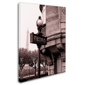 Trademark Fine Art -Kathy Yates 'Metro and Eiffel' Canvas Art - 1 of 3