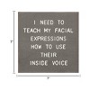 Slickblue Funny Facial Expression Wood Sign – Inside Voice Quote – 7x7 Rustic Wall Decor, Color Options - 3 of 3