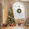 Prelit Christmas Tree, Pencil Christmas Tree w/Warm White Lights, Automatic Hinged Expansion,Foldable Metal Stand, PE & PVC Xmas Trees - 2 of 4