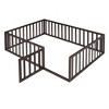 CAVINAS Full Size Wood Montessori Bed,Modern Floor Bed Frame with Safety Fence and Door,Toddler Bed for Bedroom - 4 of 4