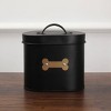 Park Life Designs 50 fl oz Cheshire Oval Dog Treat Canister Food Storage Container - Black - 3 of 4