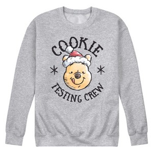 Men's - Winnie the Pooh - Christmas Cookie Testing Crew Graphic Fleece Sweatshirt - 1 of 4