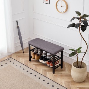 Shoe Bench, Storage Bench, Entryway Bench with Cushion, Shoe Shelf with Seat, Space-Saving, Modern Style, for Living Room, Bedroom, Hallway - 1 of 4