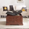 Crete Farmhouse Square Coffee Table, Center Table with Large Hidden Storage Space for Living Room, Bedroom, Indoor Furniture - The Pop Home - image 3 of 4